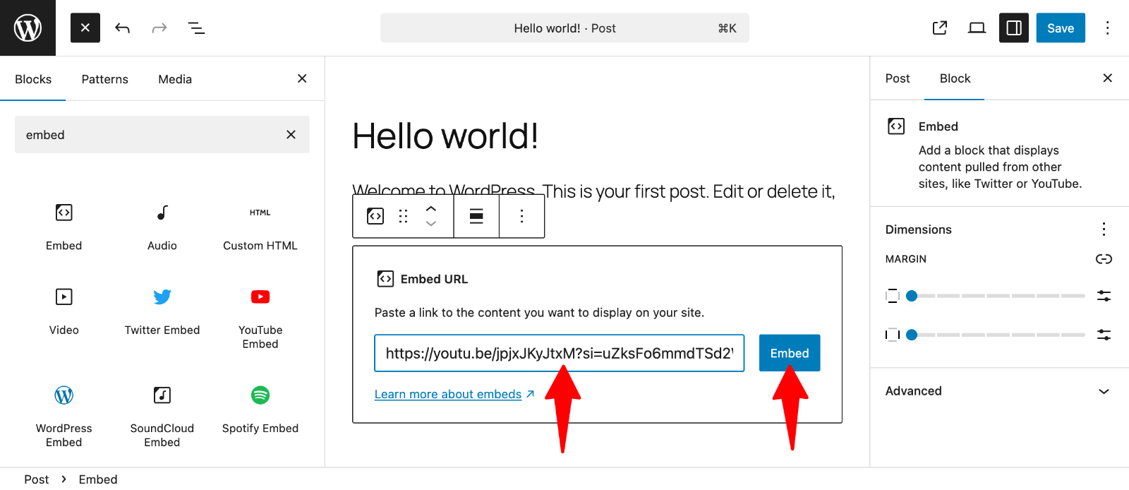 Embed URL
