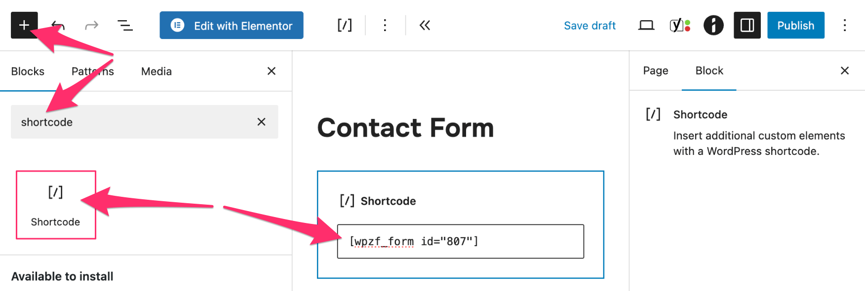 Add WPZOOM Forms shortcode