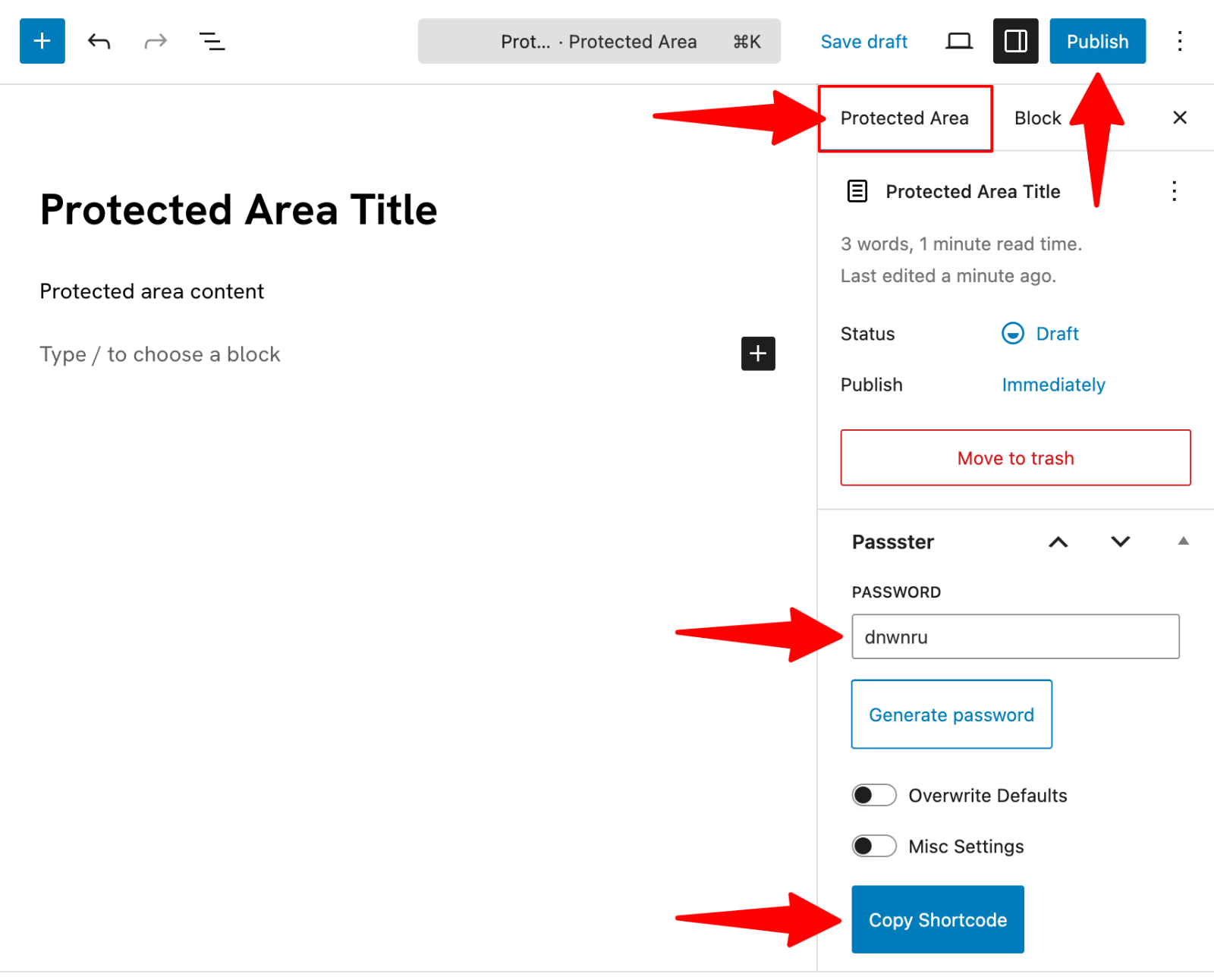 Passstr > Add New Protected Area