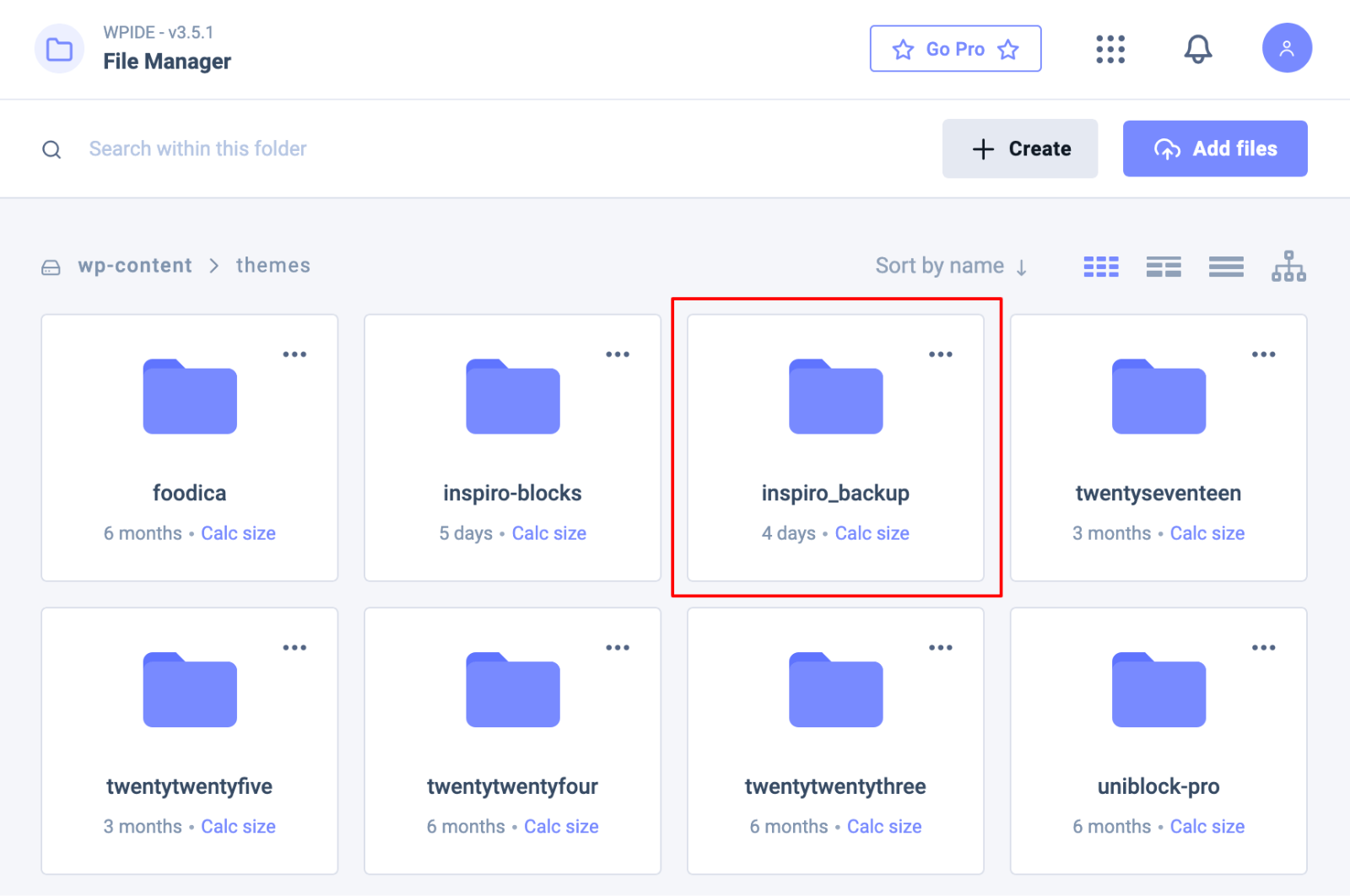 WPIDE > File Manager > inspiro_backup
