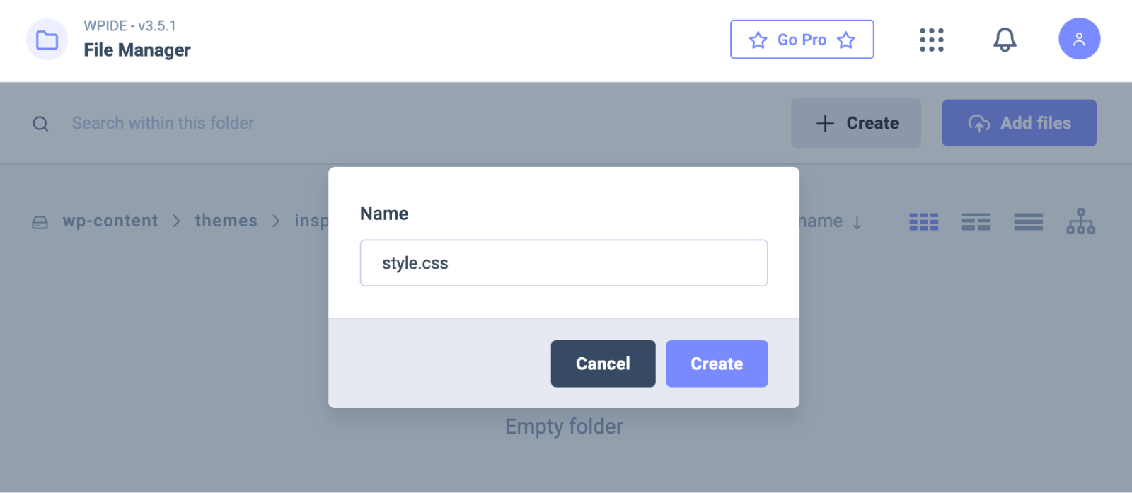 WPIDE > Style.css file name