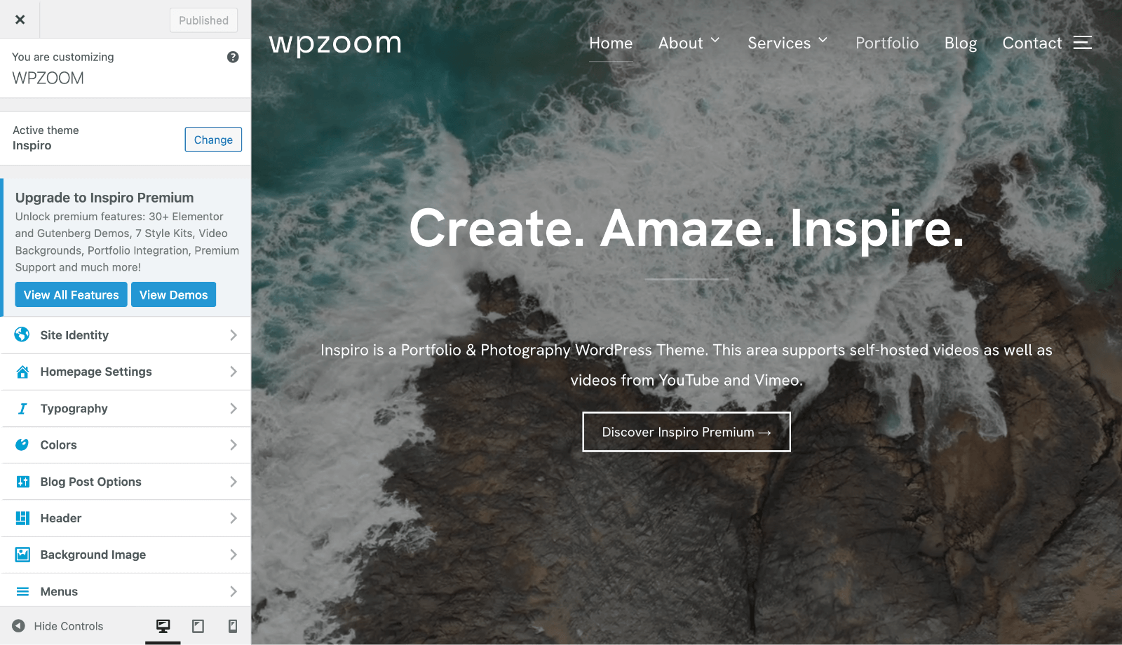 Inspiro Lite > Customize