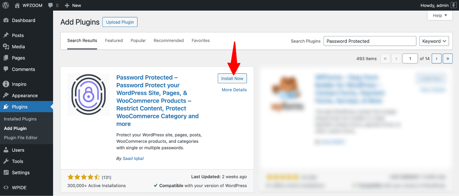 Password Protected plugin