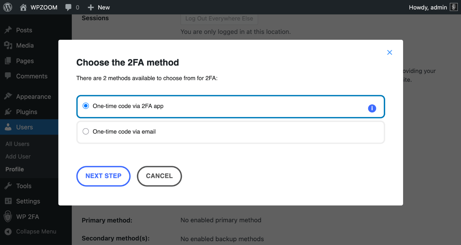 2FA methods