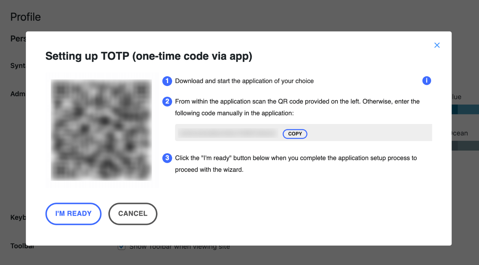 2FA - Setting up TOTP