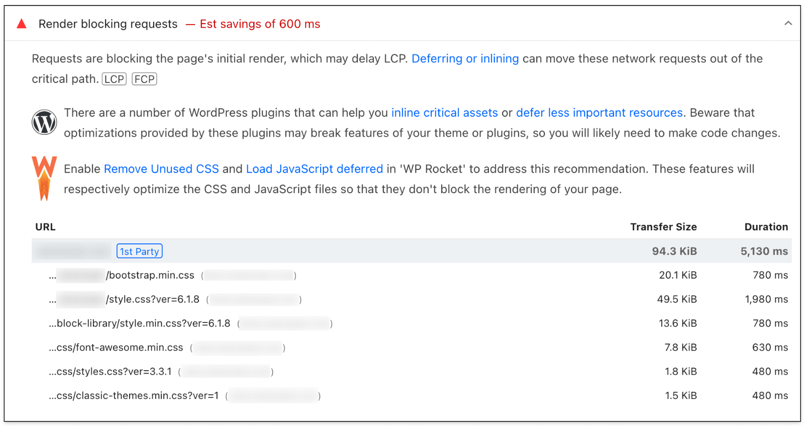 Eliminate Render-Blocking resources