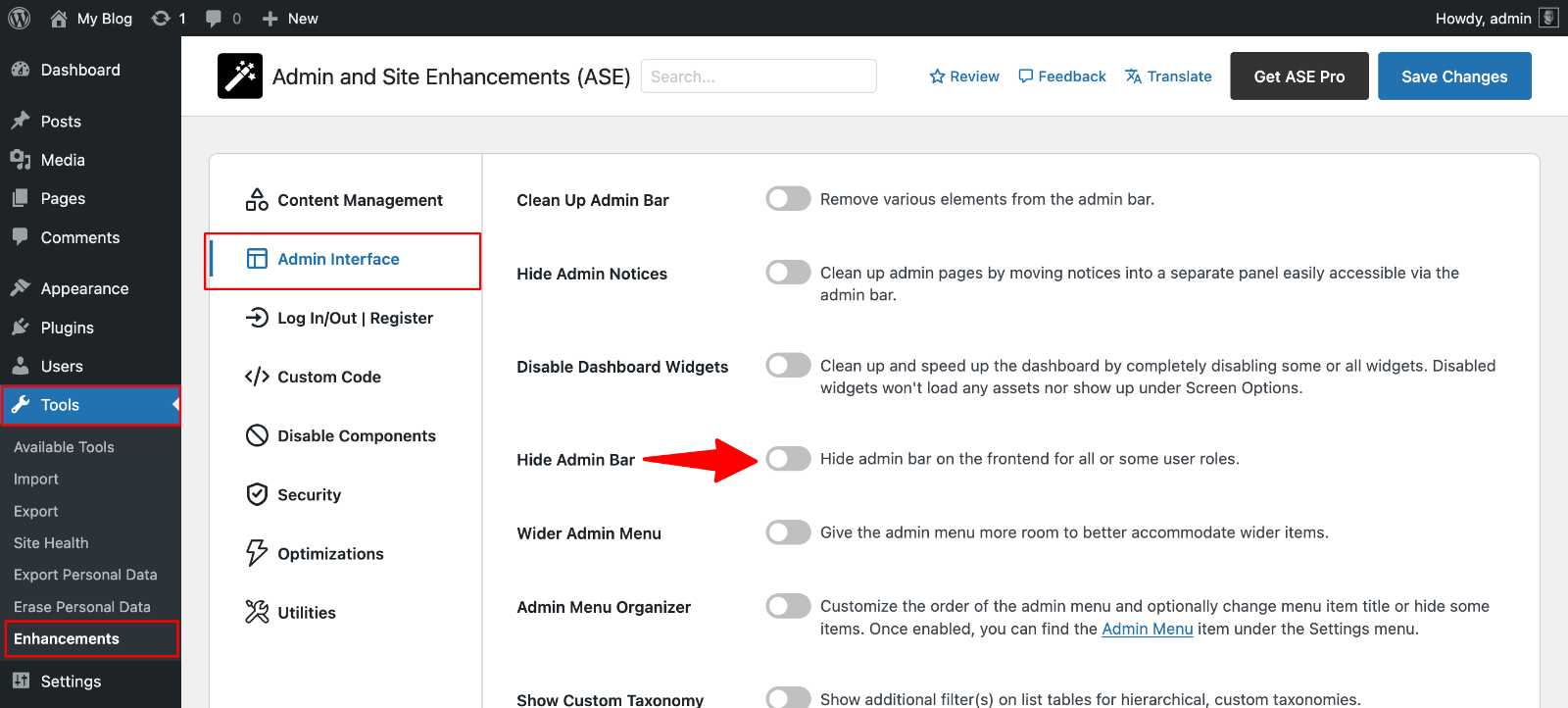 Admin and Site Enhancements