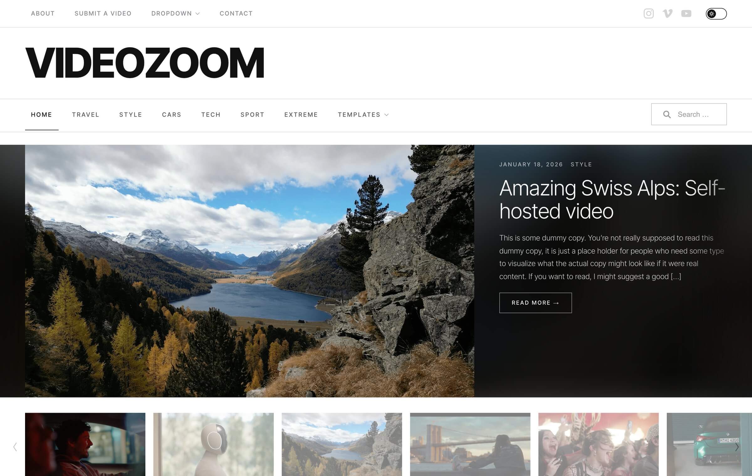 Videozoom 5.0 — light color scheme